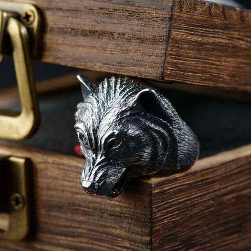 Bague Loup Tête de Loup Argent